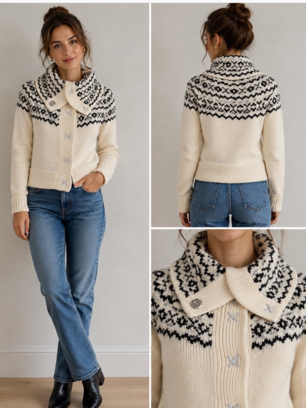 MODA INTERNATIONAL FUNNEL COLLAR SWEATER